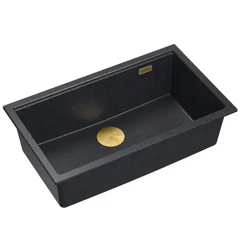 Quadron Granitový dřez Logan 110 Black Metallic Ocel HQD7644U8_BS_U
