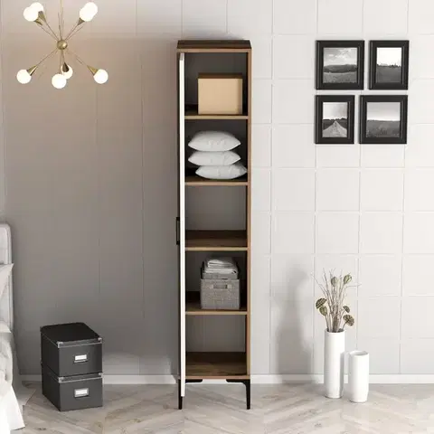 Šatní skříň Kumsal P - Walnut, White