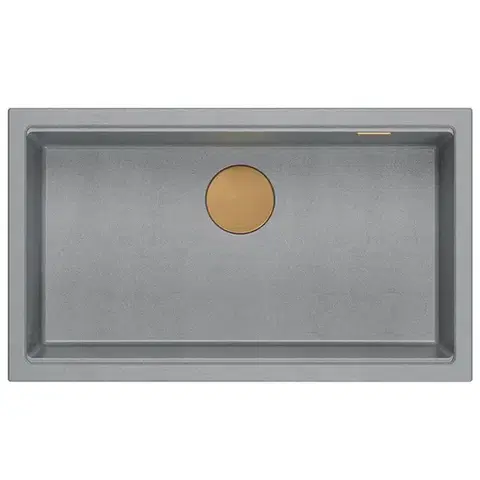 Quadron Granitový dřez Logan 110 Grey Metallic Zlaty HQD7644U5_PVDG1_U