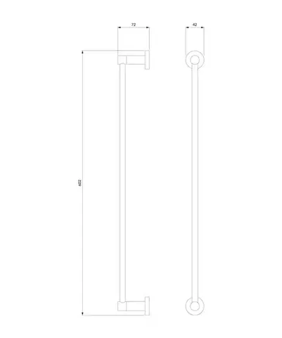 OMNIRES MODERN PROJECT držák ručníků, 60 cm chrom /CR/ MP60216CR