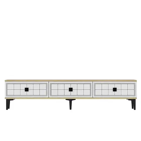 TV stolek Yuka 180 - Sapphire Oak, White