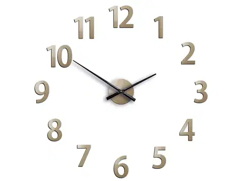 ModernClock Nástěnné samolepící hodiny Amadeus 75 cm šedohnědé