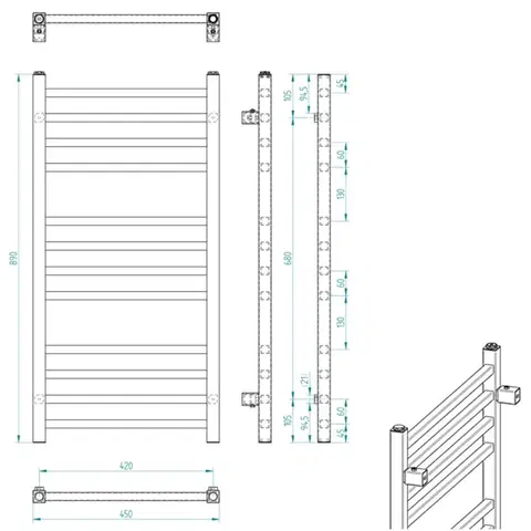 SAPHO METRO otopné těleso 450x890 černá mat IR400TB