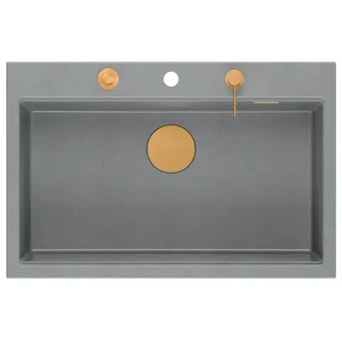 Quadron Granitový dřez MARC 110 WORKSTATION Grey Metallic Měď HQM7650U5_PVDC1