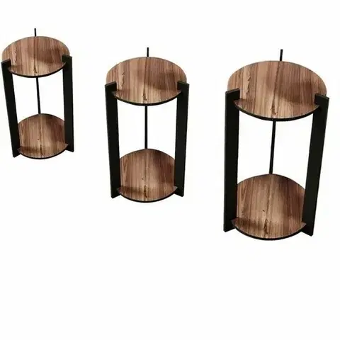 Stojan na květiny Flower Desk Round - Walnut