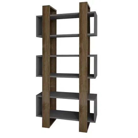Knihovna Milano - Walnut, Anthracite