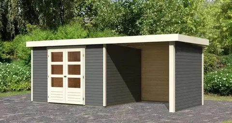 Dřevěný zahradní domek ASKOLA 5 s přístavkem 240 Lanitplast