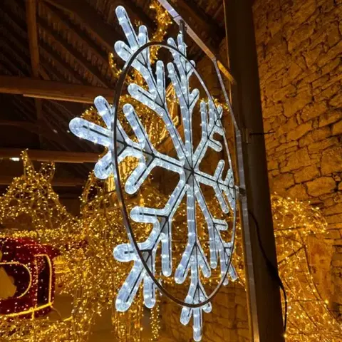 DecoLED LED světelná vločka na VO, pr. 100 cm, ledově bílá