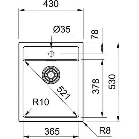 Franke SID 610-40 tectonite dřez, 43x53 cm, šedá