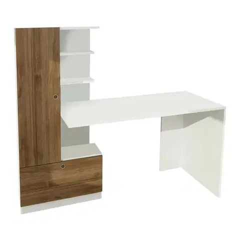 Pracovní stůl Domingos White and Walnut