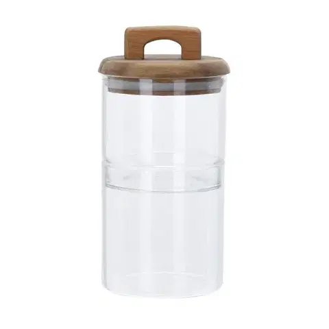 Excellent Houseware Dvoupatrová skleněná nádoba Stenny 2 x 600 ml