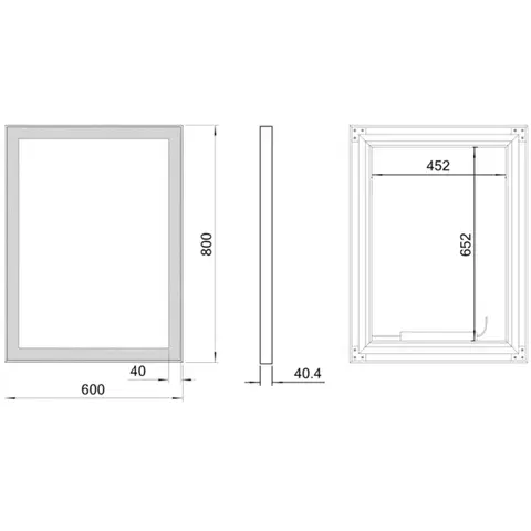 SAPHO GANO zrcadlo s LED osvětlením v rámu 60x80cm, černá LG260