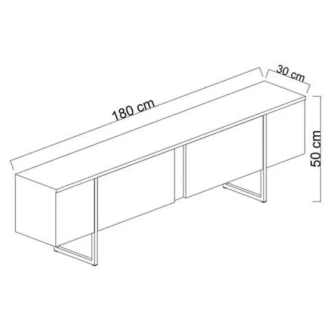 TV stolek Luxe - Walnut, Black