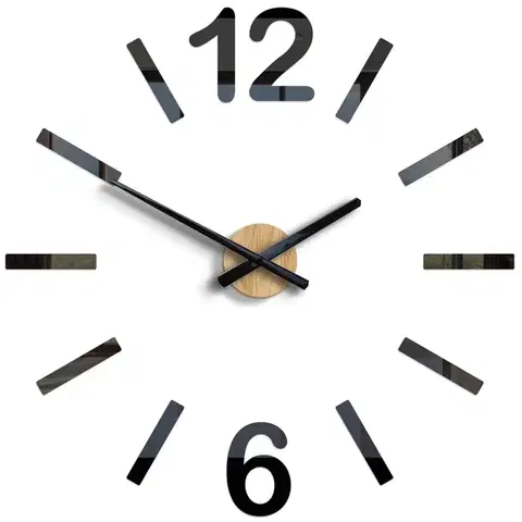 ModernClock Nástěnné samolepící hodiny Forest 60 cm černé