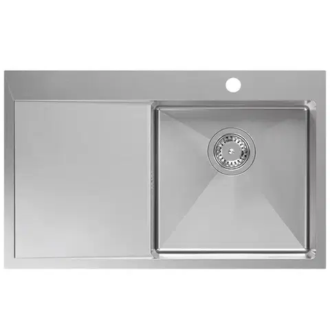 Quadron Ocelový dřez RUSSEL 111 BRUSH NICKEL Pravá komora HB7912-RBS