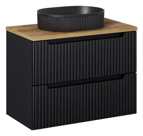 ArtCom Keramické umyvadlo BEYOND 3 E-6531 | černý mat 56 x 36 cm