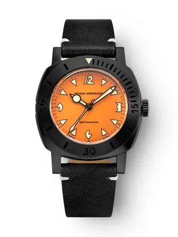 Nivada Grenchen Depthmaster Black Pumpkin - Tropic Rubber
