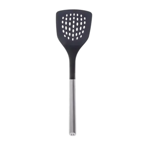 Nylonová obracečka s drážkou a rukojetí z nerezové oceli 34 cm - 596571