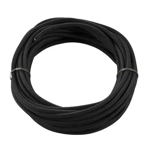 BIG WHITE SLV VEDENÍ PVC S LÁTKOVÝM PLÁŠTĚM, 3pólové, 10 m, černé 961270