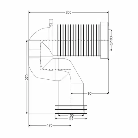 MEREO Klum Koleno odpadní pro VARIO WC PR7093V