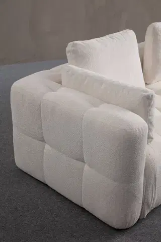 Rohová sedací souprava Amaris 2 Seater With Pouffe -White