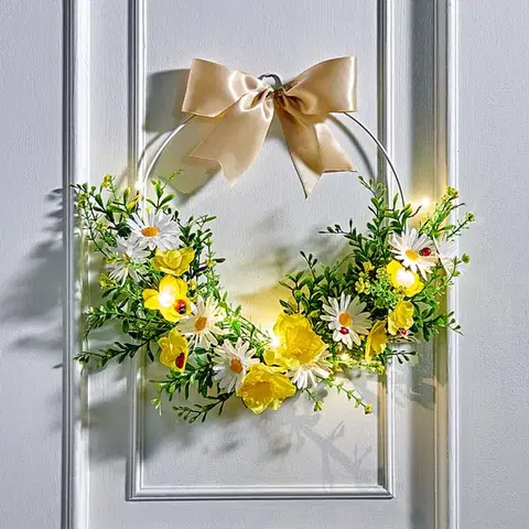 LED obruč z narcisů a kopretin