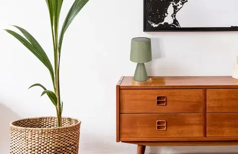 Stolní lampa SATTI šedozelená keramická se stínidlem E14 1x40W elegantní dekorativní do obývacího pokoje, ložnice, pracovny, klasický styl