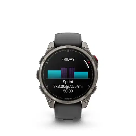 Garmin fēnix® 8 Pro – 47 mm, AMOLED Sapphire, Titanium with Graphite/black silicone band 010-03198-11