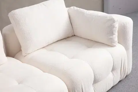 Rohová sedací souprava Amaris 2 Seater With Pouffe -White
