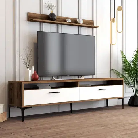 TV stěna / Sestava pod TV Istanbul - Walnut, White