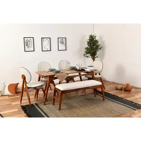 Jídelní set Touch Walnut and Cream