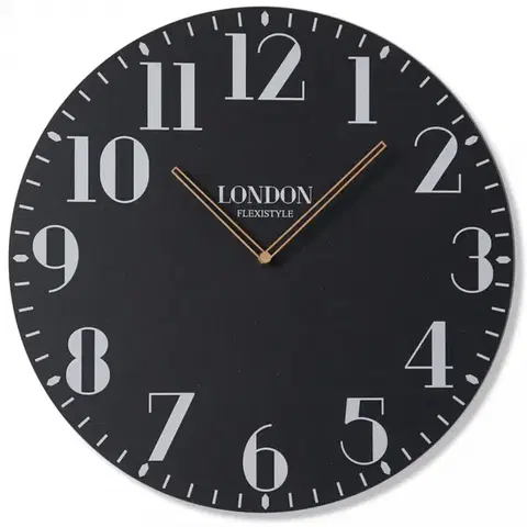 Retro nástěnné hodiny v černé barvě LONDON RETRO 50cm