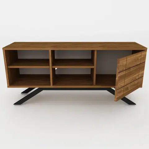 TV stolek North - Black, Walnut