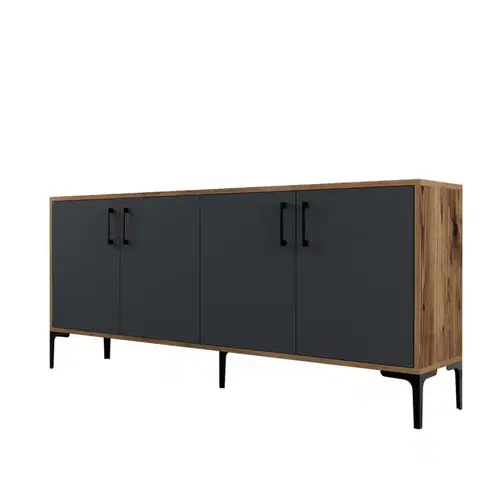 Konzolový stolek Kiev - Walnut, Anthracite