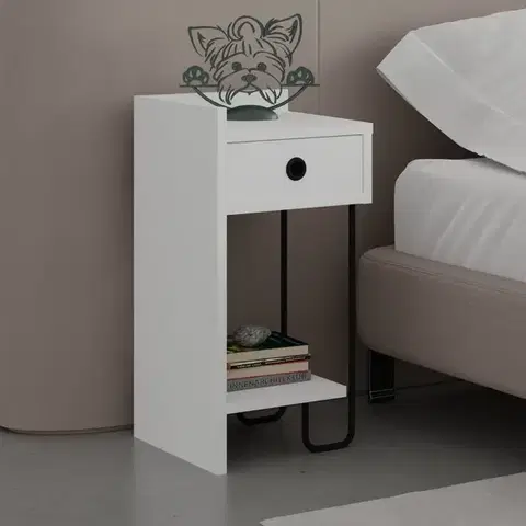 Noční stolek Sirius Left - White v2