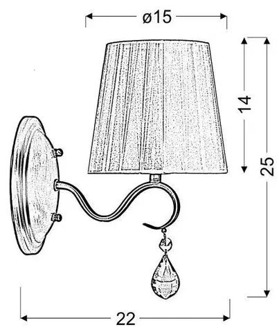 Patinovaná nástěnná lampa 1x40W E14 Fiesta