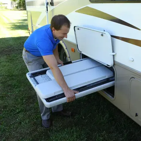 Campingový set bílá / černá Dekorhome