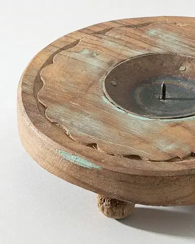 Svíčka podstavec Rustic Flame 15 cm