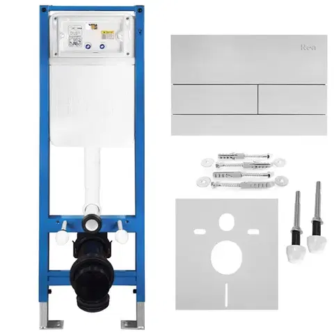 REA Podomítkový Instalační Set Slim 024N pro WC s Tlačítkem T Brush Steel KPL-E1057