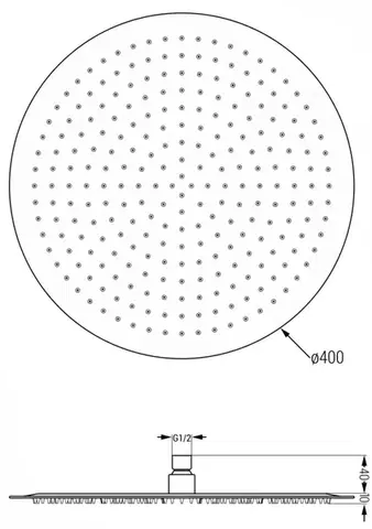 MEXEN Slim déšt 40 cm černá 79240-70