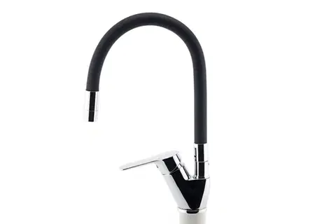 NOVASERVIS Dřezová baterie s černým flexi ramenem Metalia 54, chrom 54014F,0C