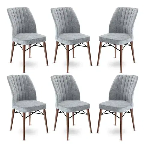 Sada židlí (6 kusů) Flex - Grey, Brown