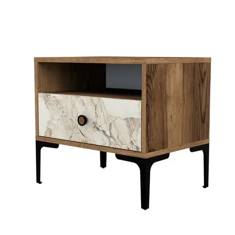 Noční stolek Lizbon 531 - Walnut, White