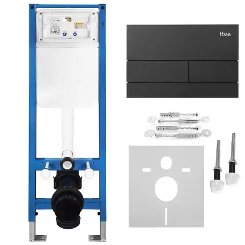 REA Podomítkový Instalační Set Slim 024N pro WC s Tlačítkem T Black Matt KPL-E1056