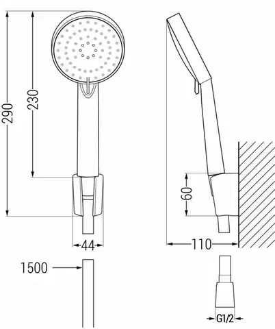 MEXEN/S R-75 sprchová souprava, chrom / bílá 785755052-02