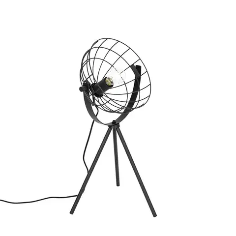 Průmyslová stolní lampa s trojnožkou černá nastavitelná - Hanze
