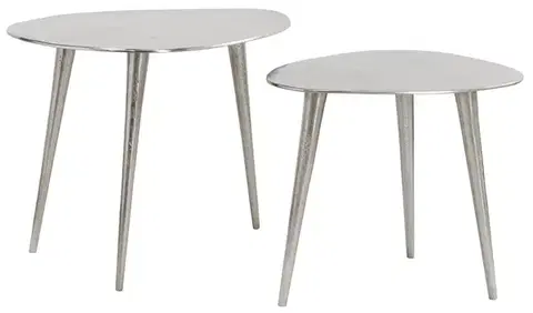 Estila Designový set stříbrných konferenčních stolků Elements 50cm