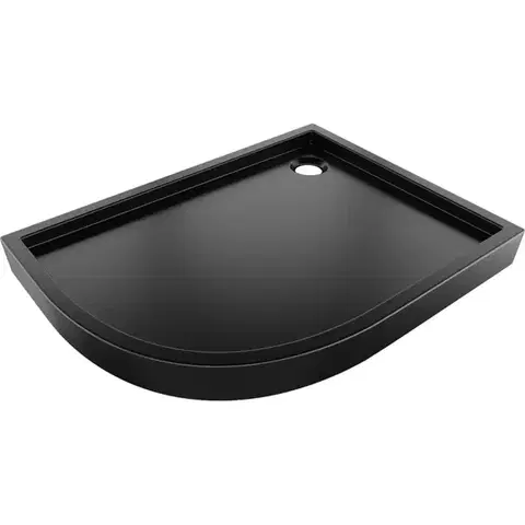 MEXEN Flow+ Sprchová vanička čtvrtkruh asymetrická pravá 100 x 80, černá mat 46Q708010RH