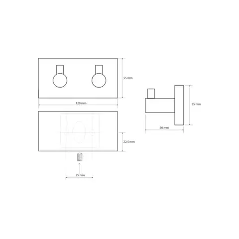 SAPHO X-SQUARE dvojháček, chrom XQ206