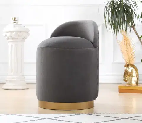 Hanah Home Taburet DOVER tmavě šedý